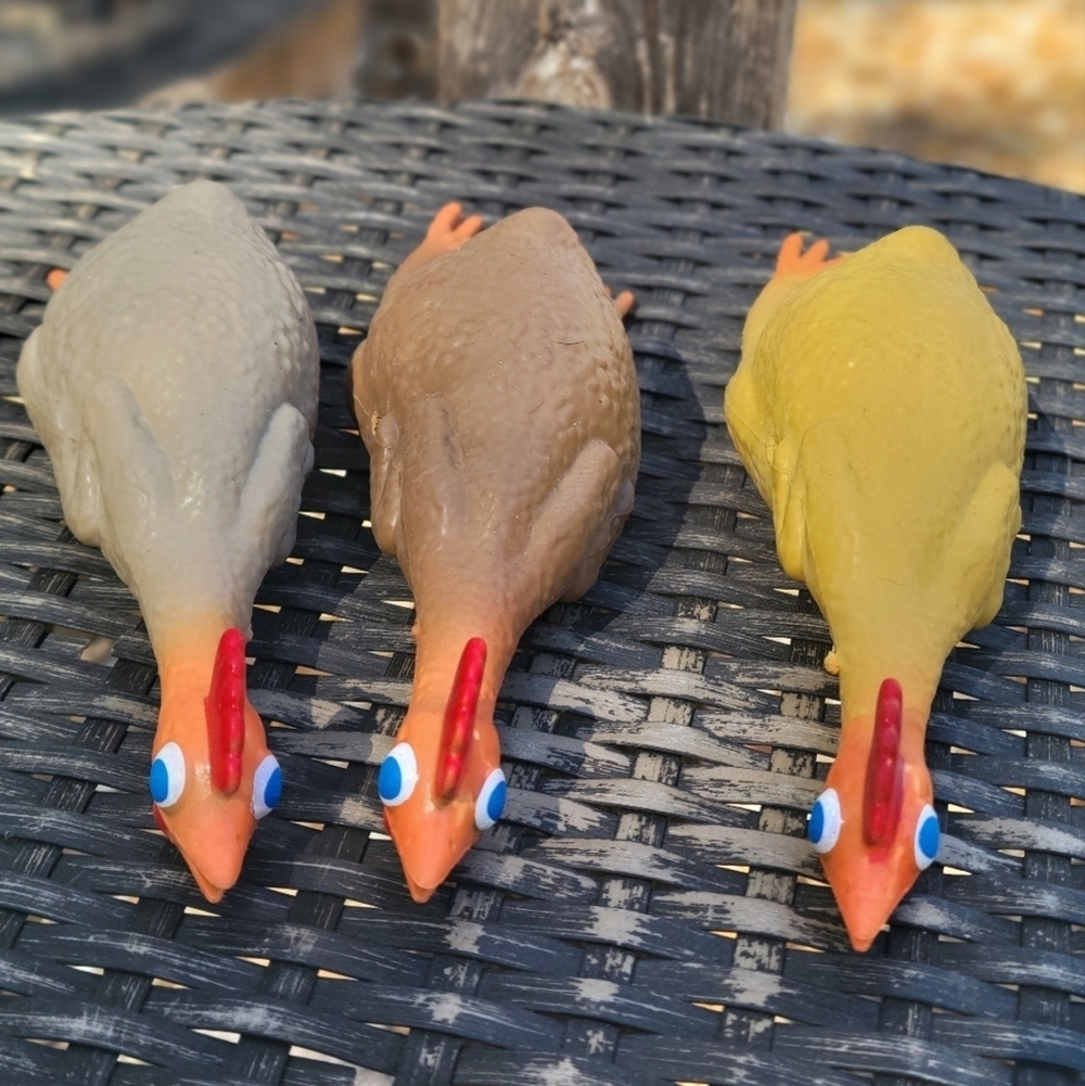 Lot of 3 University Games Corporation Rubber Chicken Replacement Game Part Toy